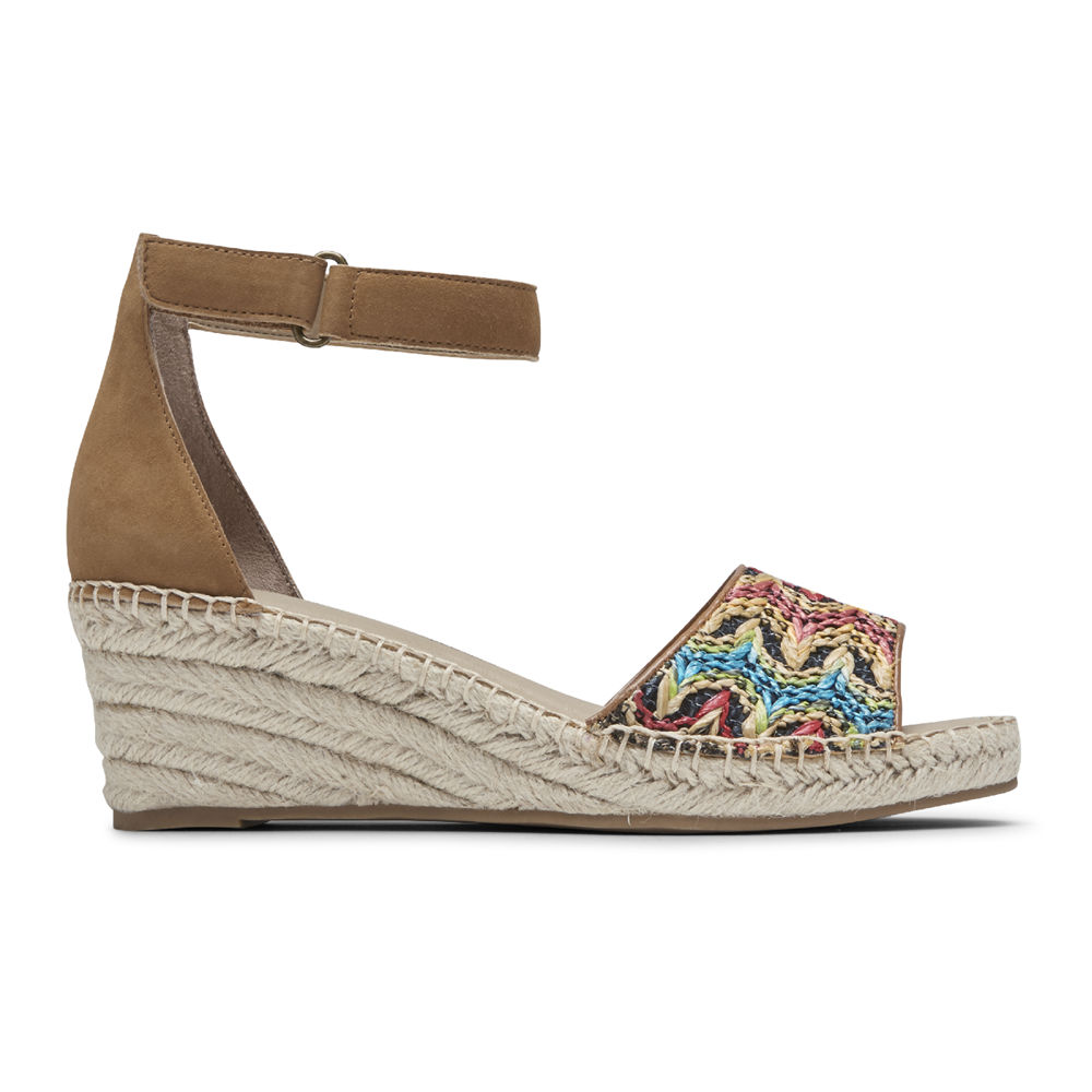 Sandálias Rockport Mulher Multicoloridas - Marah Woven Ankle Strap - 19658LDRC